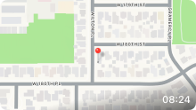 Shared location on a street map